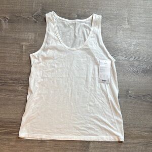 Athleta White Tank Top Scoop Neck Lightweight